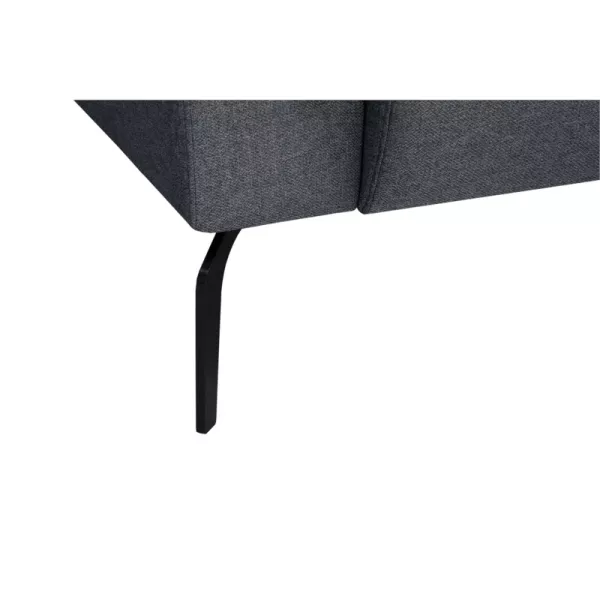 Canapé d'angle 4 places tissu pieds métal Angle Droit LULU Gris foncé