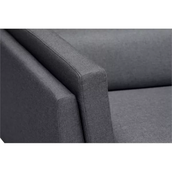 Canapé d'angle 4 places tissu pieds métal Angle Droit LULU Gris foncé