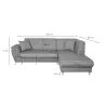 Corner sofa convertible 5 places fabric feet wood Angle Right FORTY Grey to associate with Weatherproof Garden Convertible Sofas