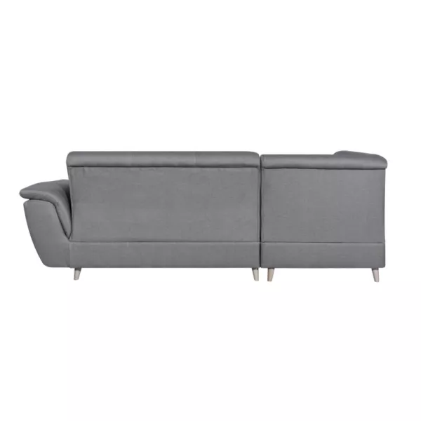 Canapé d'angle convertible 5 places tissu pieds bois Angle Gauche FORTY Gris