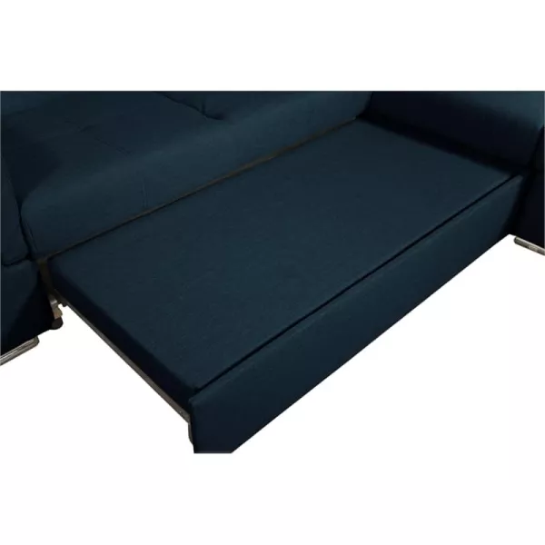 Convertible corner sofa 5 seats trunk fabric Right Angle IVY Oil Blue to associate with Sofas and Convertible Sofas Upholstered 