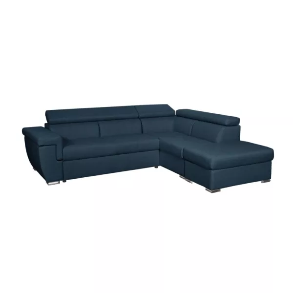 Convertible corner sofa 5 seats trunk fabric Right Angle IVY Oil Blue to associate with Functional and stylish kitchen sofas and