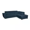 Convertible corner sofa 5 seats trunk fabric Right Angle IVY Oil Blue to associate with Functional and stylish kitchen sofas and