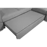 Canapé d'angle convertible 5 places coffre tissu Angle Droit IVY Gris clair