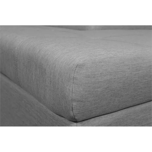 Canapé d'angle convertible 5 places coffre tissu Angle Droit IVY Gris clair