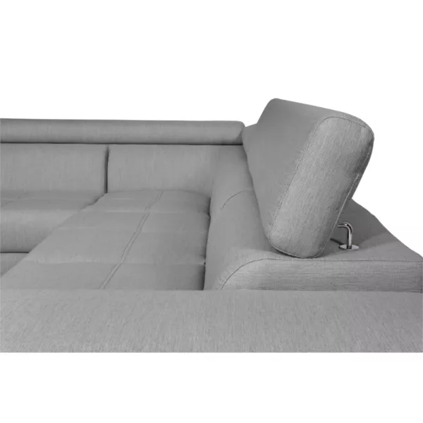 Corner sofa convertible 5 places trunk fabric Corner Left IVY Light grey to associate with Stackable Sofas and Convertible Sofas