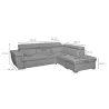 Corner sofa convertible 5 places trunk fabric Corner Left IVY Light grey to associate with Rattan Sofas and Convertible Sofas fo