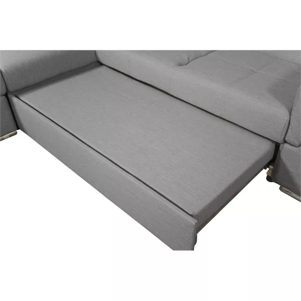 Canapé d'angle convertible 5 places coffre tissu Angle Gauche IVY Gris clair à associer à Canapes Et Canapes Convertibles Indust