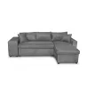 Canapé d'angle convertible microfibre niche à gauche KATIA Gris