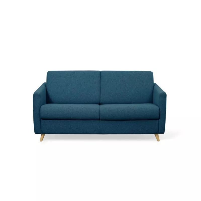 Canapé couchage rapide tissu 3 places TAMY (Bleu pétrole)