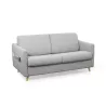 Canapé couchage rapide tissu 3 places TAMY (Gris clair)