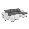 Corner sofa 3 places ottoman left shelf right FABIO (Grey, white) to associate with Contemporary Leather Sofas and Convertible S