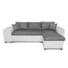 Corner sofa 3 places ottoman left shelf right FABIO (Grey, white) to associate with Stackable Sofas and Convertible Sofas to Sav