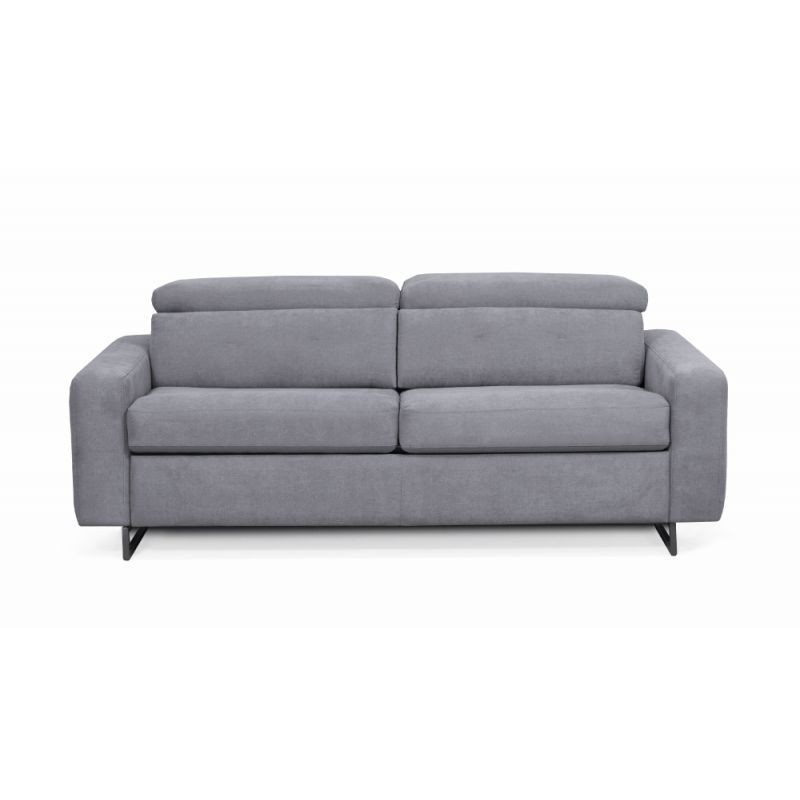 Canapé convertible 3 places tissu MINA (Gris clair)