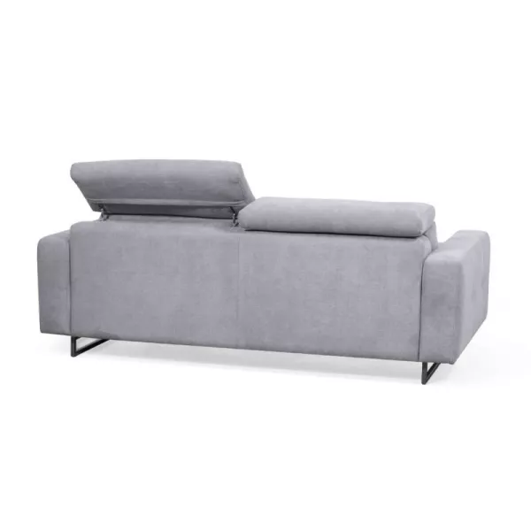 Canapé convertible 3 places tissu MINA (Gris clair)