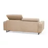 Canapé convertible 3 places tissu MINA (Beige)