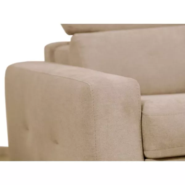 Canapé convertible 3 places tissu MINA (Beige)