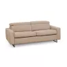 Canapé convertible 3 places tissu MINA (Beige)