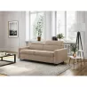 Canapé convertible 3 places tissu MINA (Beige)