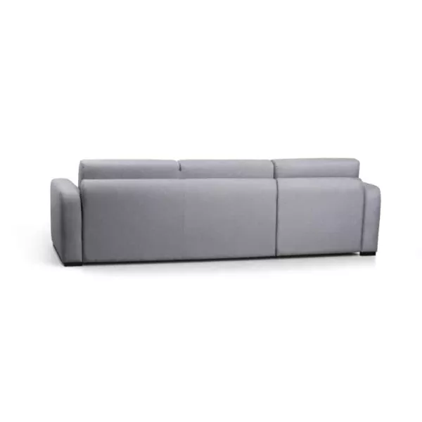 Canapé d'angle convertible 3 places tissu Angle Gauche LANDIN (Gris clair)