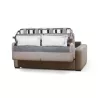 Canapé convertible 3 places tissu Matelas 160 cm LANDIN (Beige)