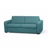  Sofa bed 3 places fabric Mattress 160 cm LANDIN (Duck blue) to associate with Stackable Sofas and Convertible Sofas to Save Spa