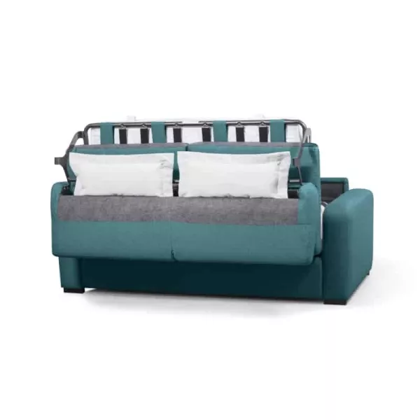  Sofá cama 3 plazas tela Colchón 160 cm LANDIN (Duck blue) asociarse con Sofás apilables y sofás convertibles para ahorrar espac