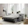  Canapé convertible 3 places tissu Matelas 160 cm LANDIN (Gris clair)