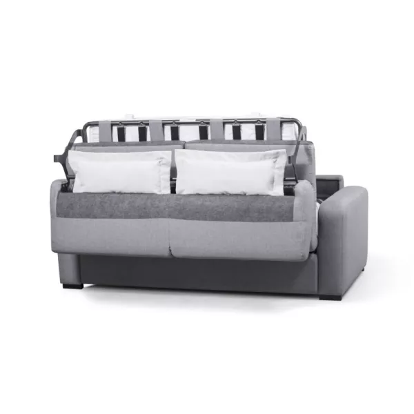  Canapé convertible 3 places tissu Matelas 160 cm LANDIN (Gris clair)