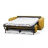  Canapé convertible 3 places tissu Matelas 160 cm LANDIN (Jaune)