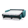 Canapé convertible 3 places tissu Matelas 140 cm LANDIN (Bleu canard)