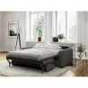 Canapé convertible 3 places tissu Matelas 140 cm LANDIN (Gris foncé)