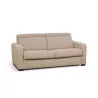  Canapé convertible 3 places tissu têtière CAROLE (Beige)