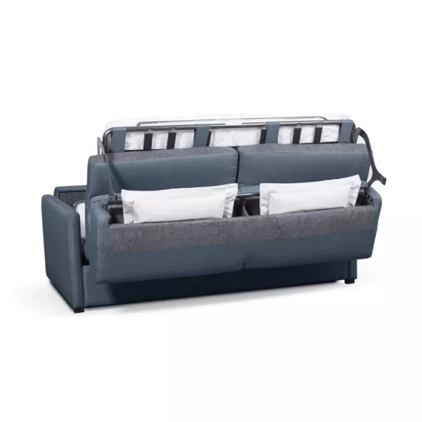 Canapé convertible 3 places tissu CANDY (Bleu foncé)