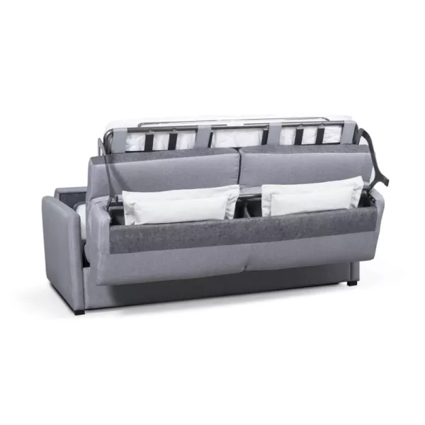 Canapé convertible 3 places tissu CANDY (Gris clair)