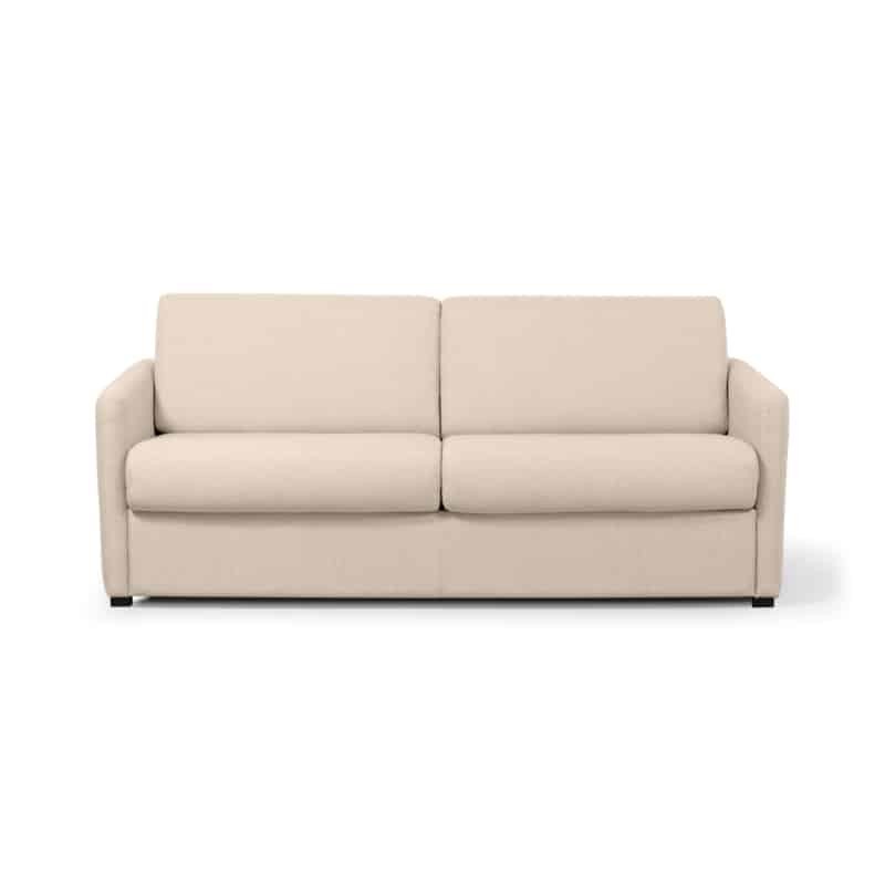 Canapé convertible système couchage express 3 places tissu CANDY (Beige)