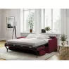 Canapé convertible système couchage express 3 places tissu CANDY (Bordeaux)