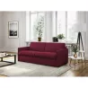 Canapé convertible système couchage express 3 places tissu CANDY (Bordeaux)