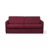 Canapé convertible système couchage express 3 places tissu CANDY (Bordeaux)