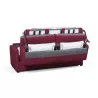 Canapé convertible système couchage express 3 places tissu CANDY (Bordeaux)