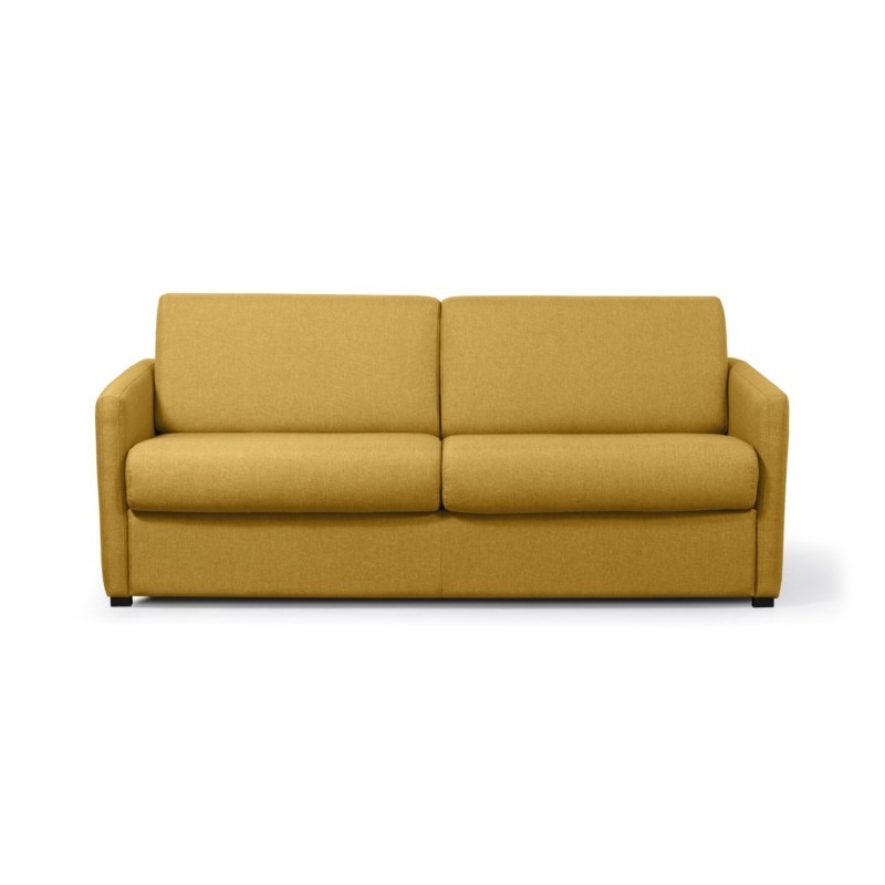 Canapé convertible système couchage express 3 places tissu CANDY (Jaune)