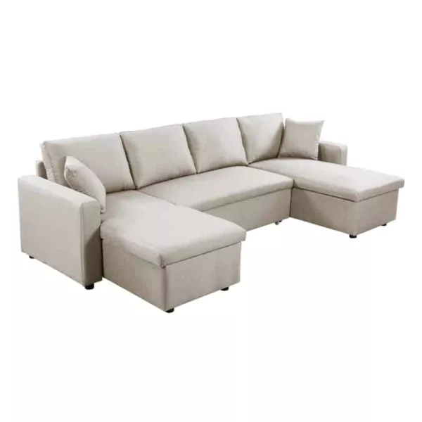 Convertible corner sofa 6 places raphy fabric (Beige) to associate with Modern Sofas And Convertible Sofas For A Stylish Interio