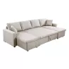 Convertible corner sofa 6 places raphy fabric (Beige) to associate with Stackable Sofas and Convertible Sofas to Save Space