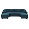 Convertible corner sofa 6 places RAPHY fabric (Petroleum blue) to associate with Comfortable Convertible Sofas and Sofas for Off