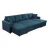 Convertible corner sofa 6 places RAPHY fabric (Petroleum blue) to associate with Sofas And Convertible Sofas Design For Dining R