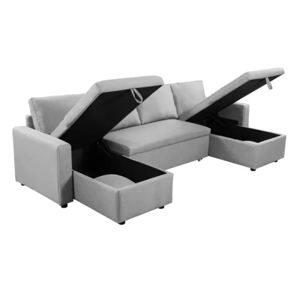 Convertible corner sofa 6 places RAPHY fabric (Light grey) to associate with Modern Sofas And Convertible Sofas For A Stylish In