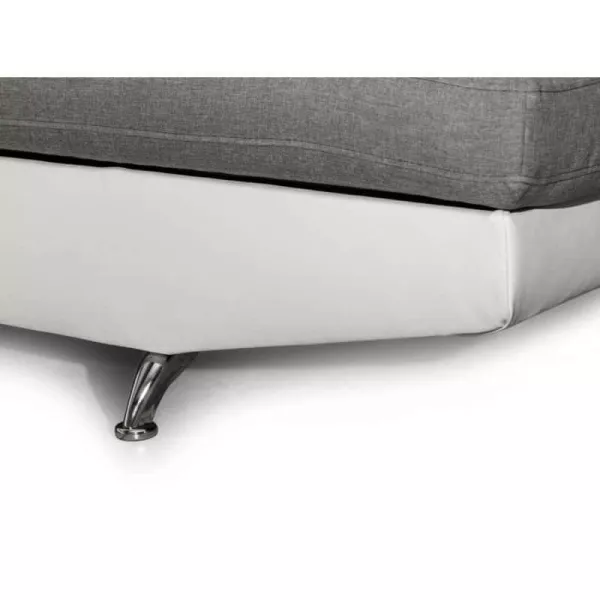 Canapé d'angle convertible 5 places simili Angle Droit RIO (Gris, blanc)