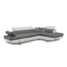 Canapé d'angle convertible 5 places simili Angle Droit RIO (Gris, blanc)