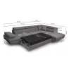 Convertible corner sofa 5 places microfiber Right Angle RIO (Grey) to associate with Industrial Convertible Sofas and Sofas in M