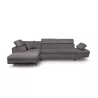 Canapé d'angle convertible 5 places microfibre Angle Gauche RIO (Gris)